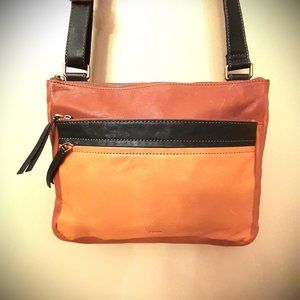 FOSSIL COREY CROSSBODY leather 3 toned bag GUC